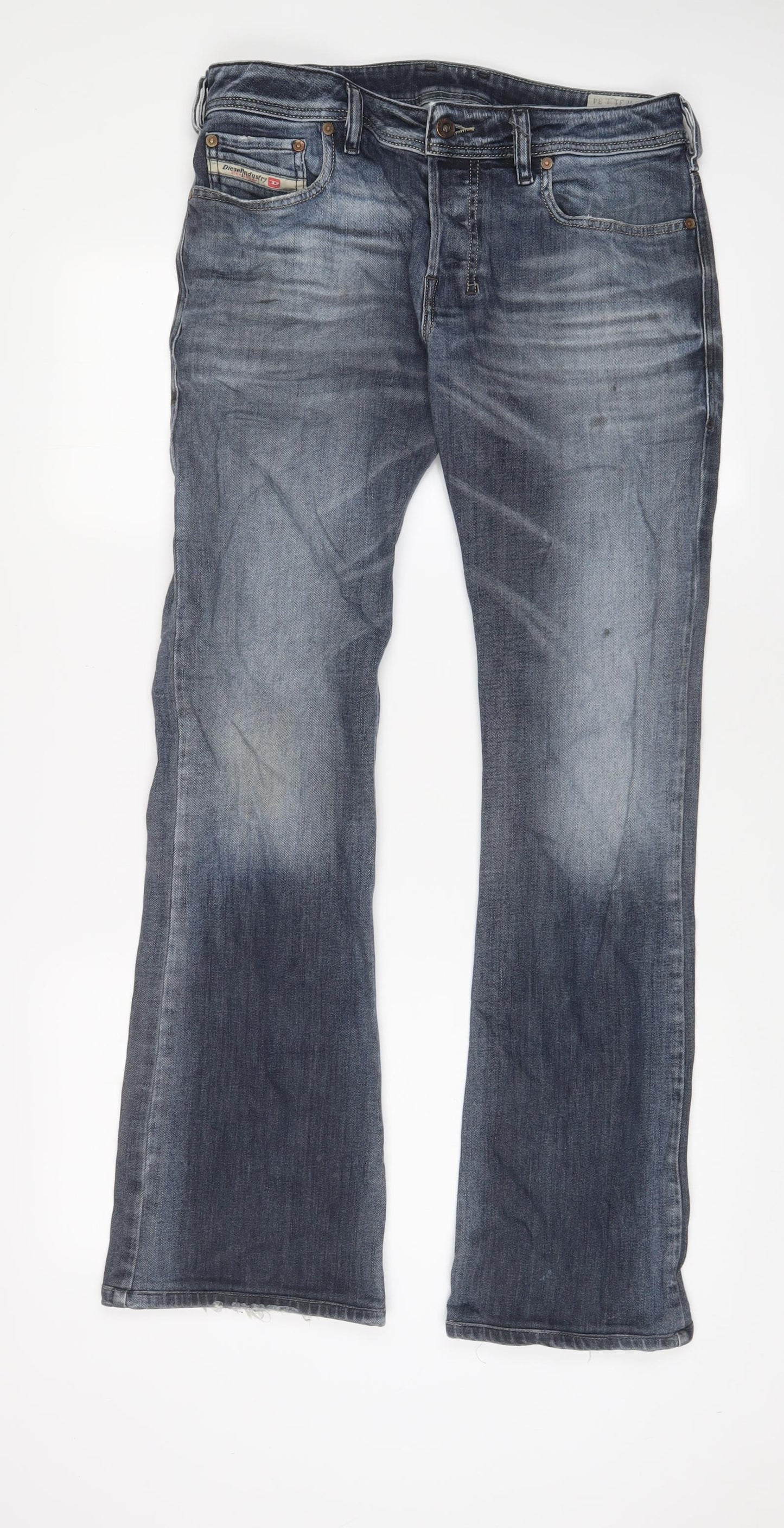 Diesel Mens Blue Cotton Bootcut Jeans Size 31 in L34 in Regular Button - Pockets
