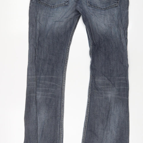 Diesel Mens Blue Cotton Bootcut Jeans Size 31 in L34 in Regular Button - Pockets