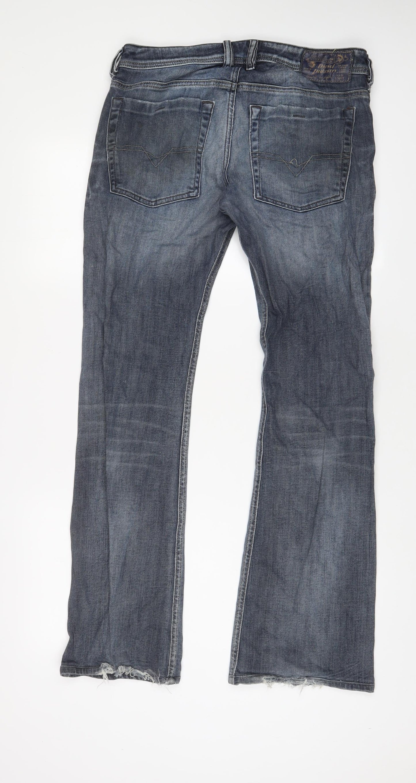 Diesel Mens Blue Cotton Bootcut Jeans Size 31 in L34 in Regular Button - Pockets