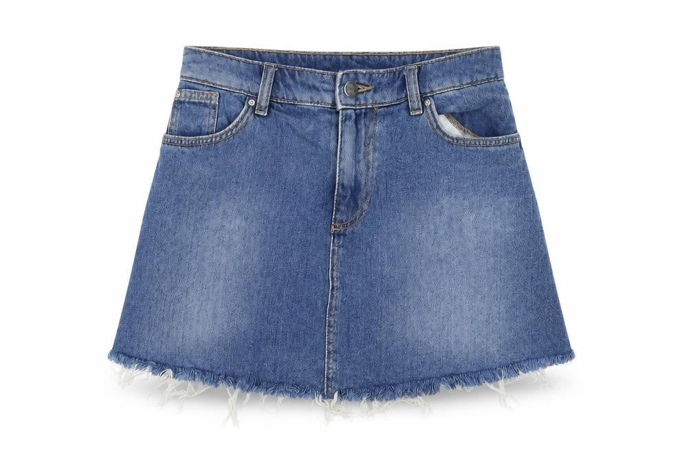 H&M Womens Blue Cotton A-Line Skirt Size 10 Zip
