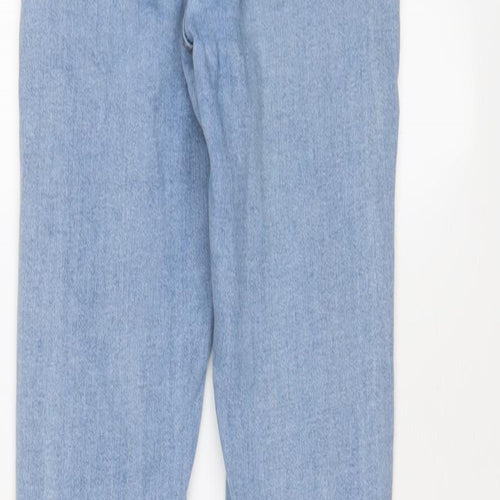 PRETTYLITTLETHING Womens Blue Cotton Skinny Jeans Size 4 L28 in Regular Zip