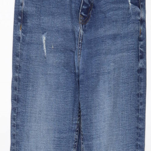 Denim & Co. Womens Blue Cotton Skinny Jeans Size 10 L26 in Regular Zip
