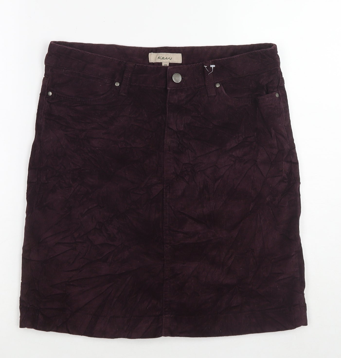 KEW Womens Purple Cotton A-Line Skirt Size 10 Zip