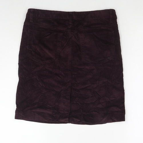 KEW Womens Purple Cotton A-Line Skirt Size 10 Zip