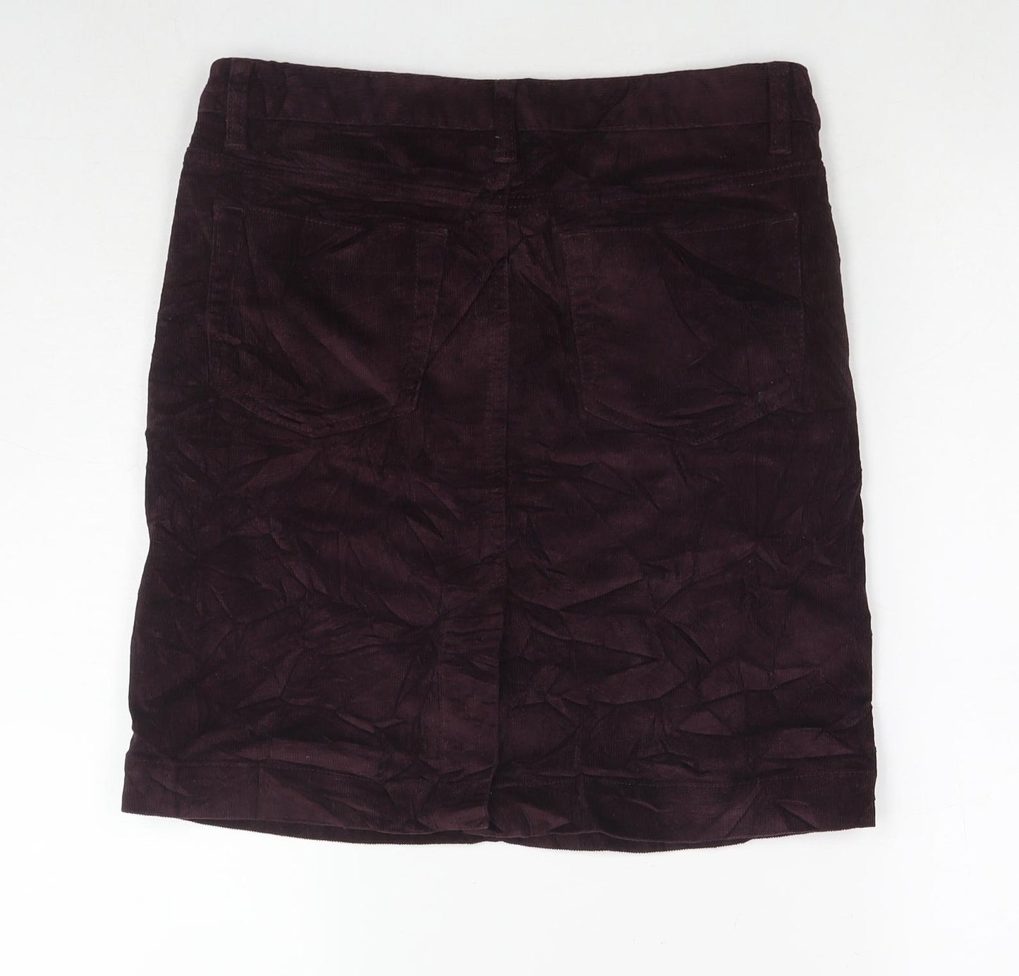 KEW Womens Purple Cotton A-Line Skirt Size 10 Zip