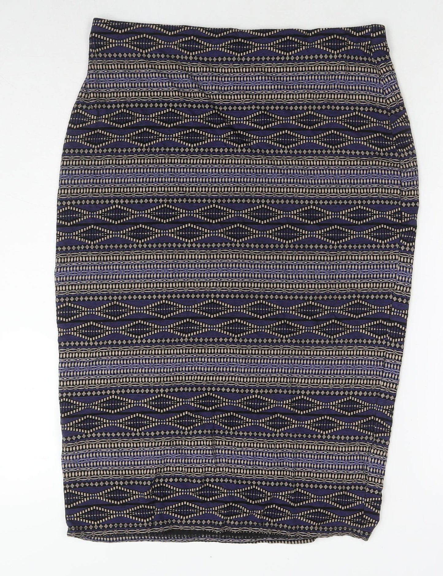 Dorothy Perkins Womens Purple Geometric Viscose A-Line Skirt Size 14