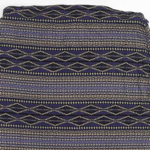 Dorothy Perkins Womens Purple Geometric Viscose A-Line Skirt Size 14