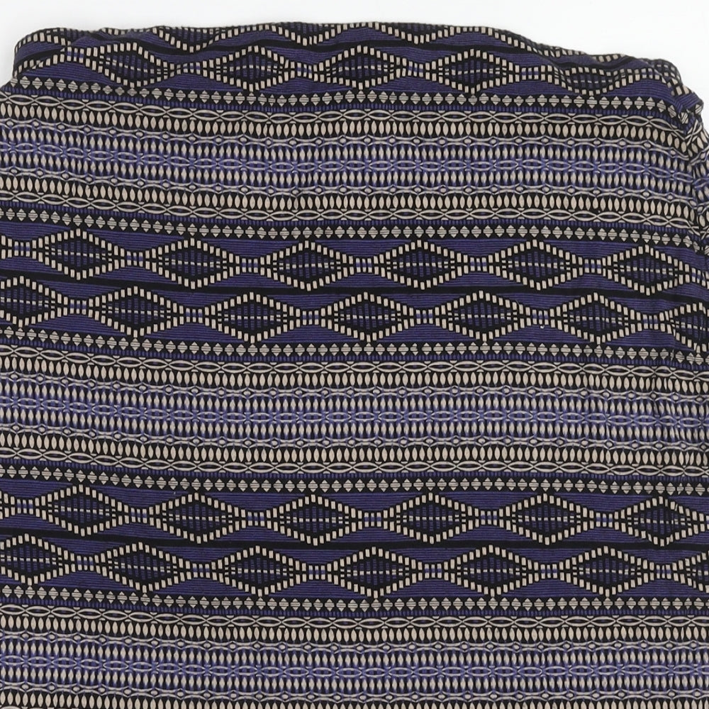 Dorothy Perkins Womens Purple Geometric Viscose A-Line Skirt Size 14