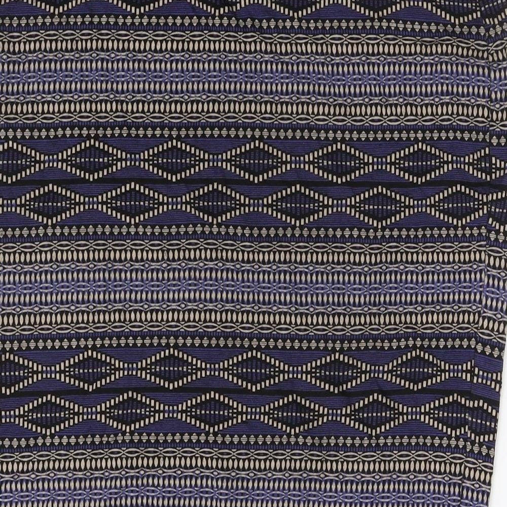 Dorothy Perkins Womens Purple Geometric Viscose A-Line Skirt Size 14