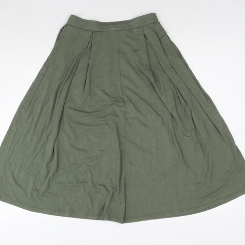 ASOS Womens Green Viscose A-Line Skirt Size 10