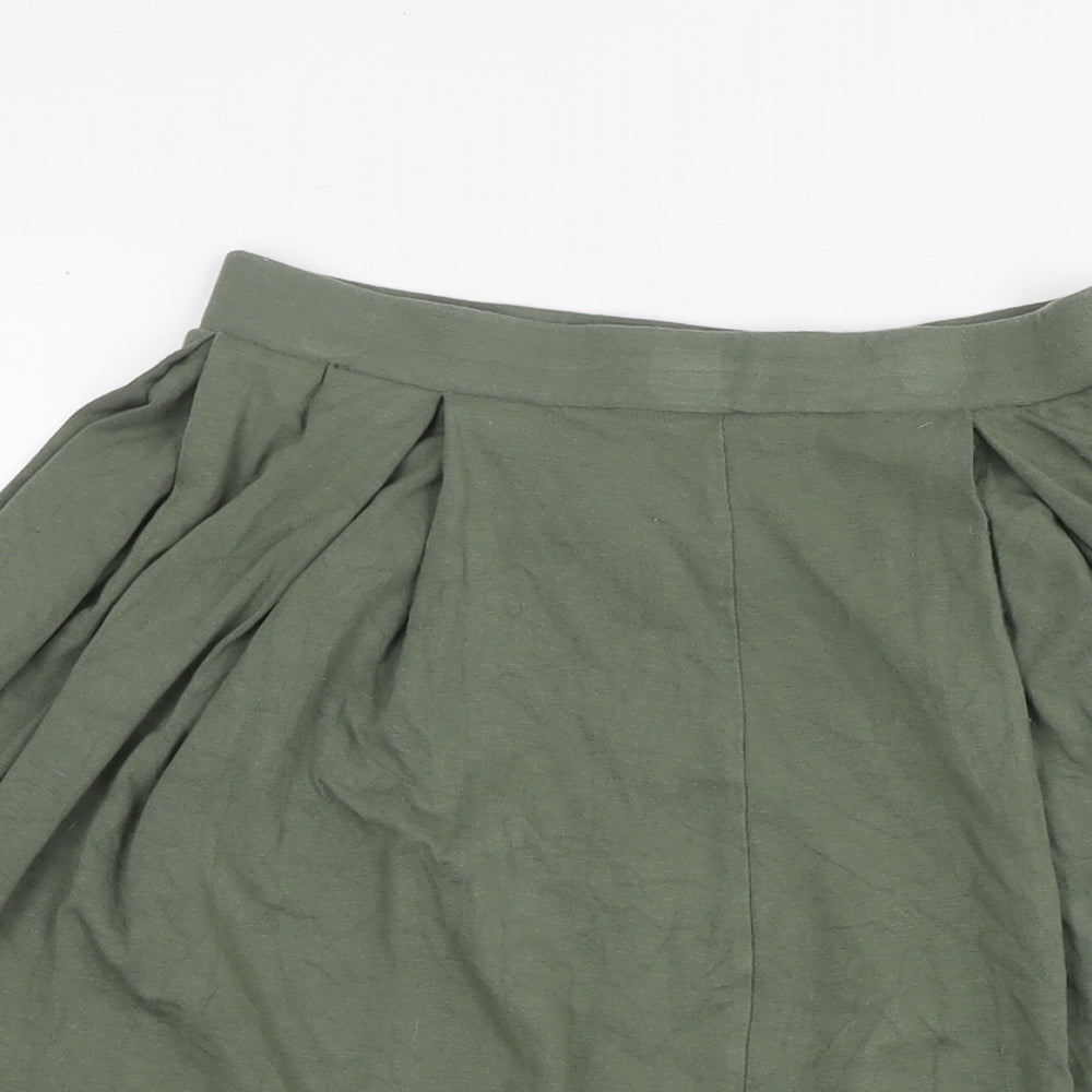 ASOS Womens Green Viscose A-Line Skirt Size 10