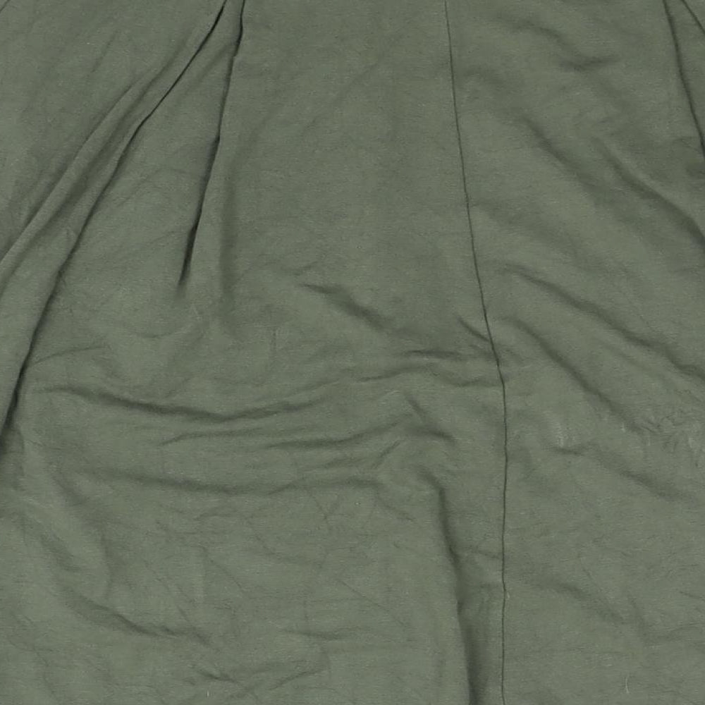 ASOS Womens Green Viscose A-Line Skirt Size 10