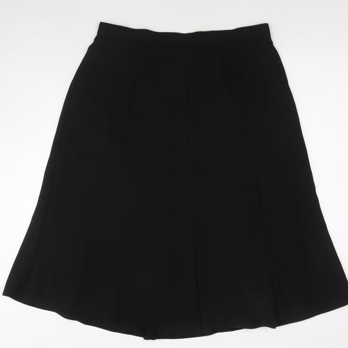 Design Essentials Womens Black Polyester Pleated Skirt Size 20 Zip
