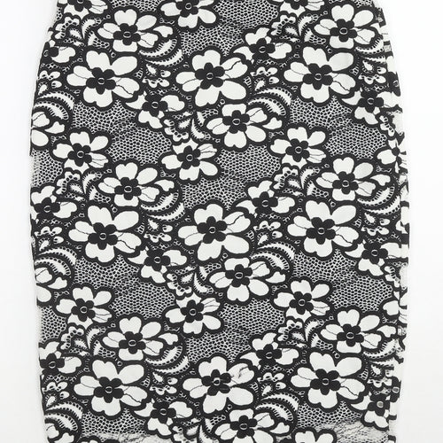 David Emanuel Womens Multicoloured Floral Nylon A-Line Skirt Size 10