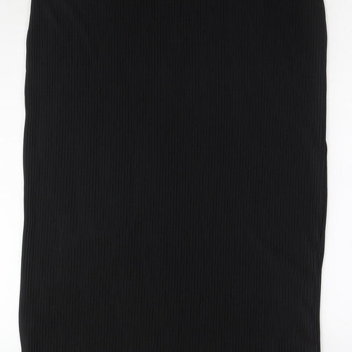 Marks and Spencer Womens Black Polyester Pleated Skirt Size 16