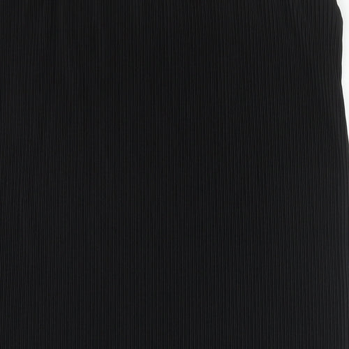 Marks and Spencer Womens Black Polyester Pleated Skirt Size 16
