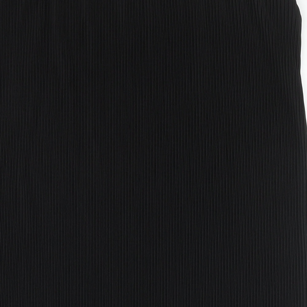 Marks and Spencer Womens Black Polyester Pleated Skirt Size 16