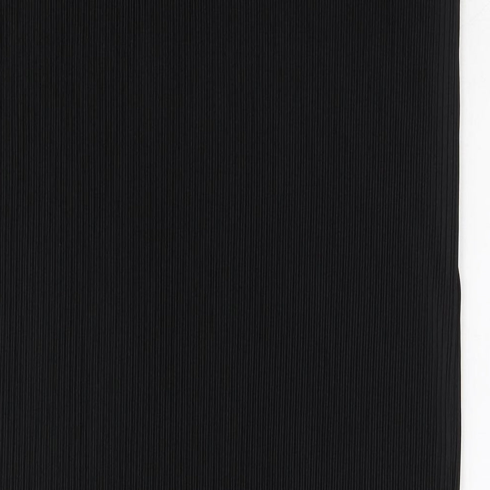 Marks and Spencer Womens Black Polyester Pleated Skirt Size 16