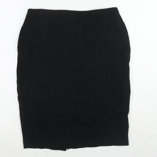 Marks and Spencer Womens Black Viscose A-Line Skirt Size 12