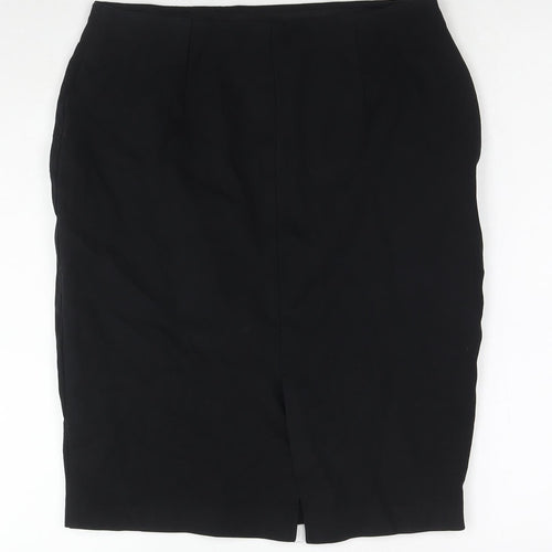 Marks and Spencer Womens Black Viscose A-Line Skirt Size 12