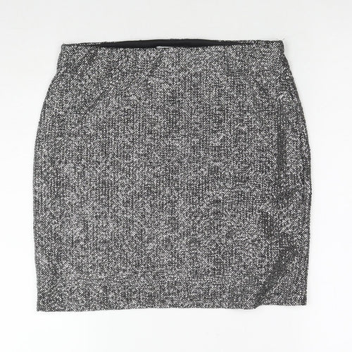 H&M Womens Silver Polyester A-Line Skirt Size M