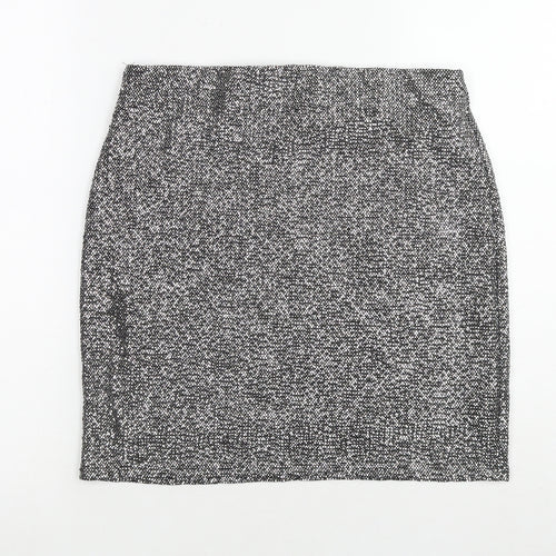 H&M Womens Silver Polyester A-Line Skirt Size M