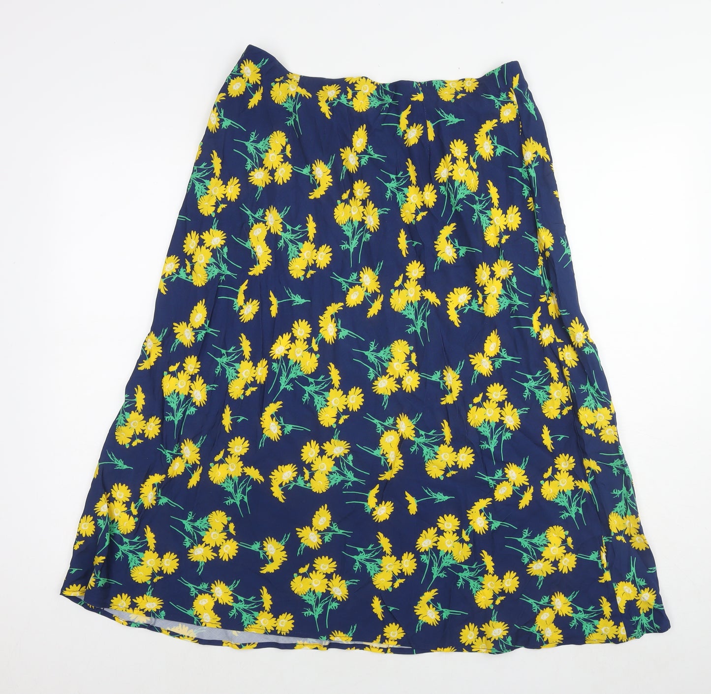 Finery Womens Blue Floral Viscose A-Line Skirt Size 14
