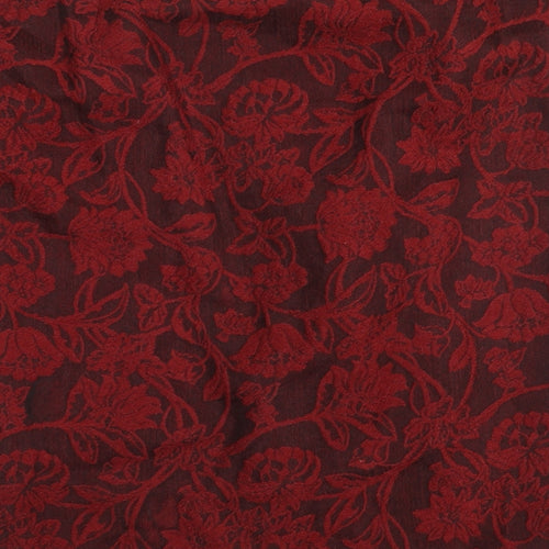 Alex&Co. Womens Red Floral Acrylic A-Line Skirt Size 16 Zip