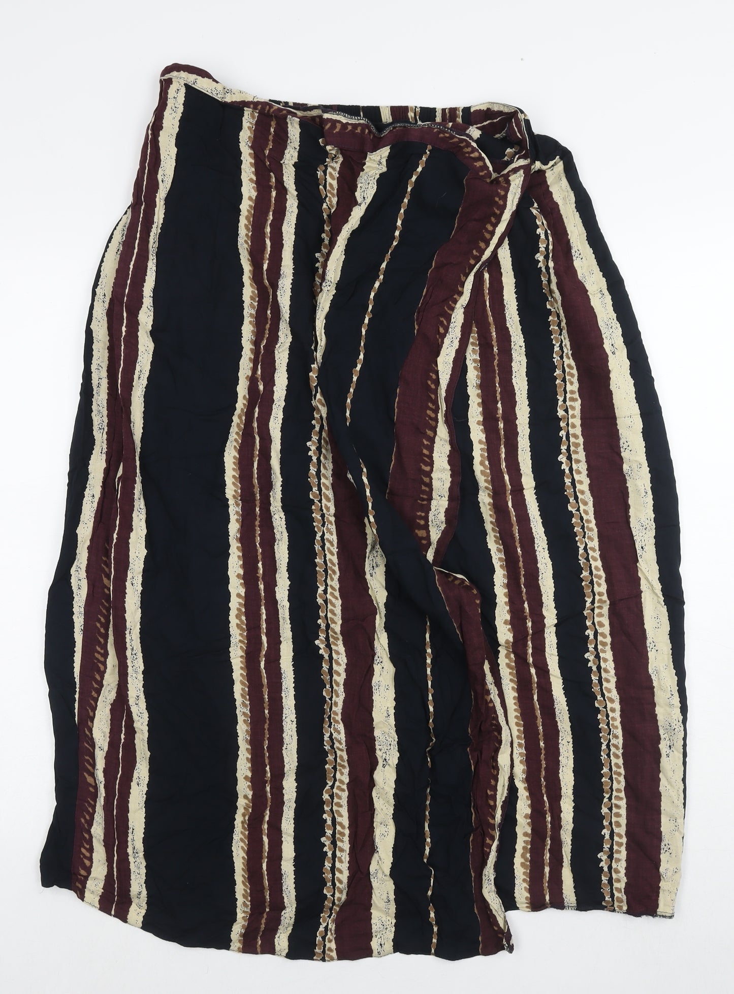 Yessica Womens Multicoloured Striped Viscose Wrap Skirt Size 18
