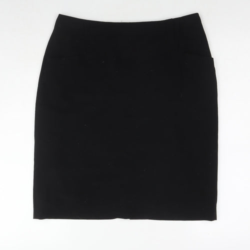 Precis Womens Black Polyester A-Line Skirt Size 12 Zip