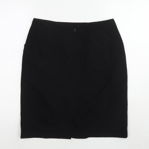 Precis Womens Black Polyester A-Line Skirt Size 12 Zip