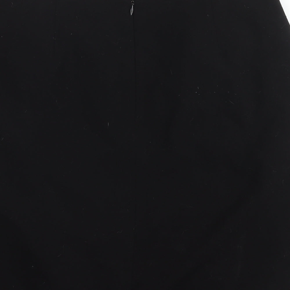 Precis Womens Black Polyester A-Line Skirt Size 12 Zip