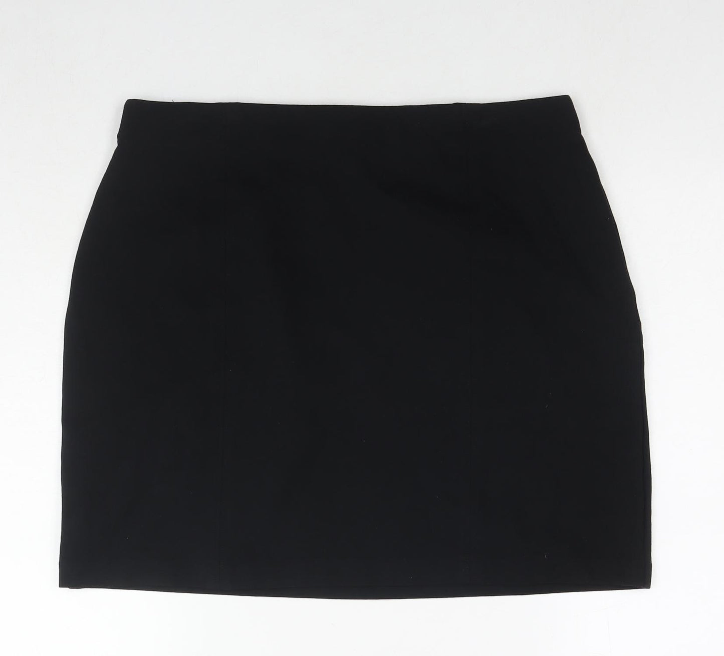Marks and Spencer Womens Black Viscose A-Line Skirt Size 14