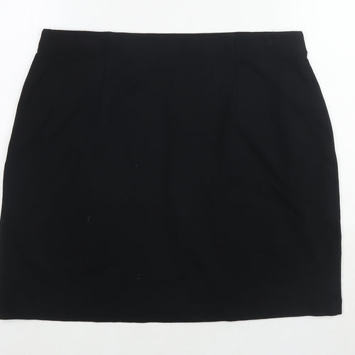 Marks and Spencer Womens Black Viscose A-Line Skirt Size 14