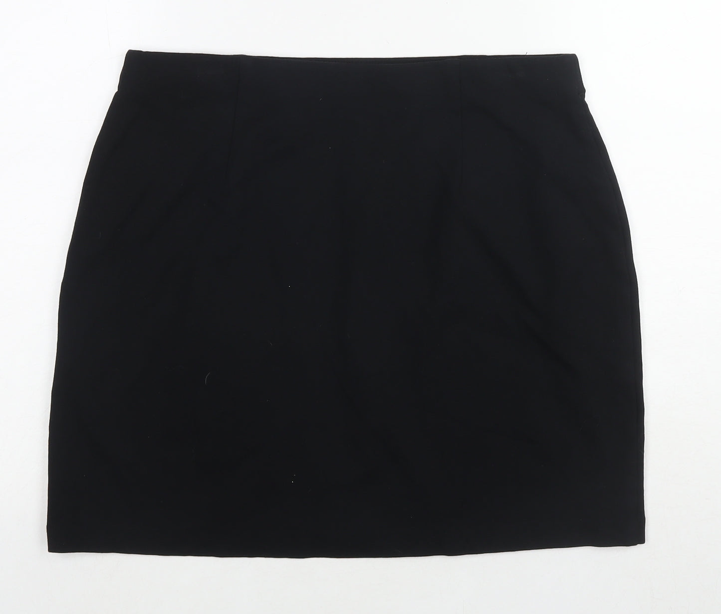 Marks and Spencer Womens Black Viscose A-Line Skirt Size 14