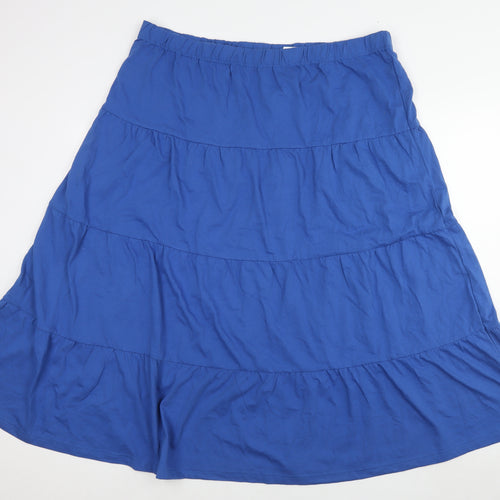 American Sweetheart Womens Blue Cotton Pleated Skirt Size 2XL