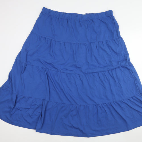 American Sweetheart Womens Blue Cotton Pleated Skirt Size 2XL