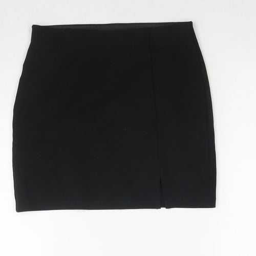 Mango Womens Black Viscose Mini Skirt Size S
