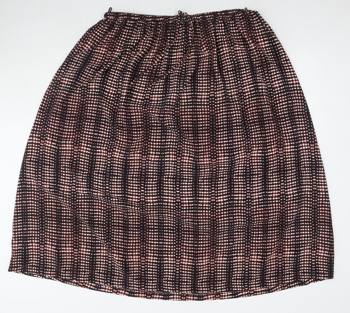 Per Una Womens Multicoloured Geometric Polyester Pleated Skirt Size 16 Drawstring