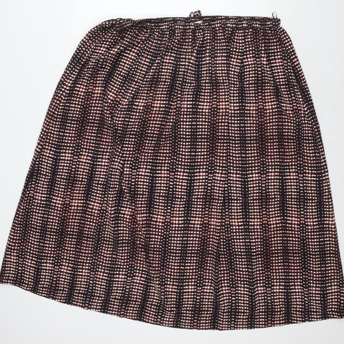 Per Una Womens Multicoloured Geometric Polyester Pleated Skirt Size 16 Drawstring