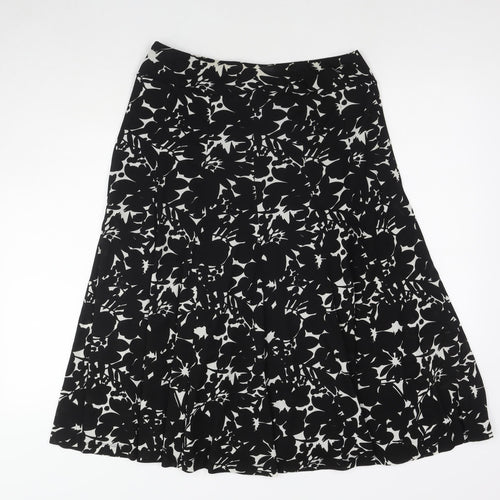 Anne Klein Womens Black Geometric Polyester A-Line Skirt Size S