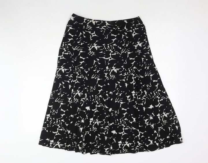 Anne Klein Womens Black Geometric Polyester A-Line Skirt Size S