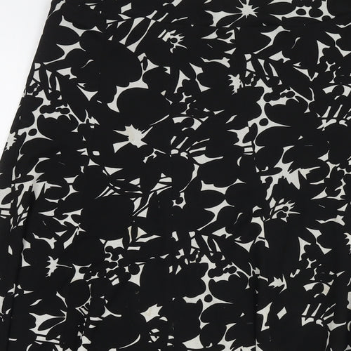 Anne Klein Womens Black Geometric Polyester A-Line Skirt Size S