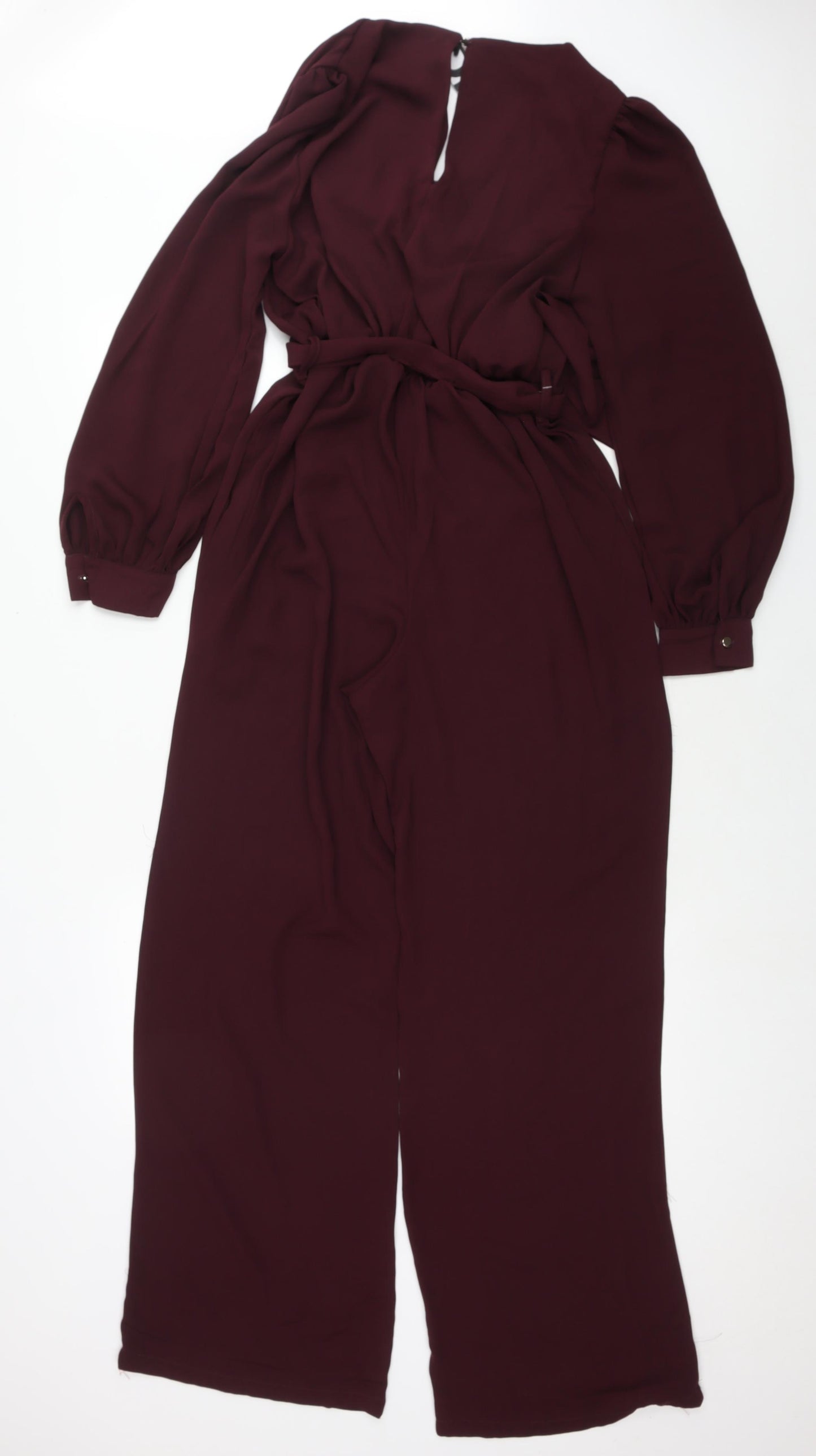 Dorothy Perkins Womens Red Polyester Jumpsuit One-Piece Size 12 L31 in Button