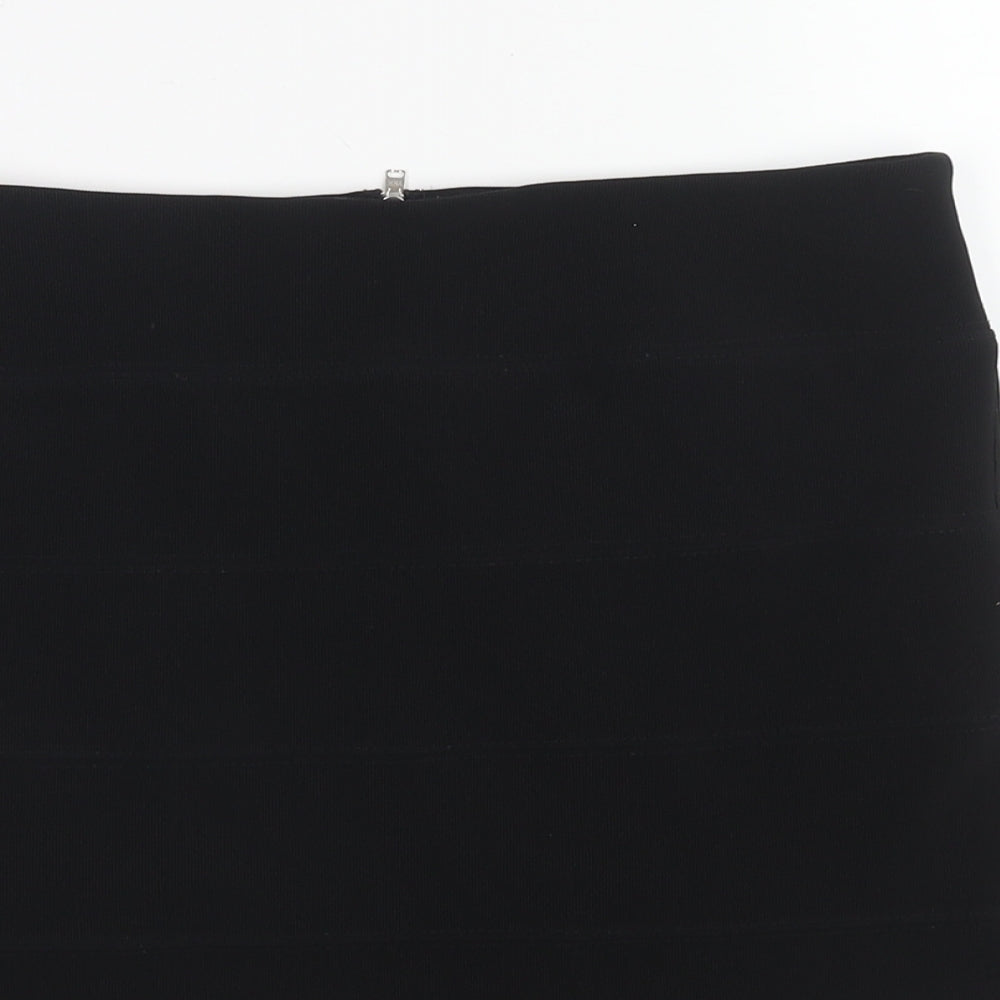 Topshop Womens Black Polyester Mini Skirt Size 12 Zip