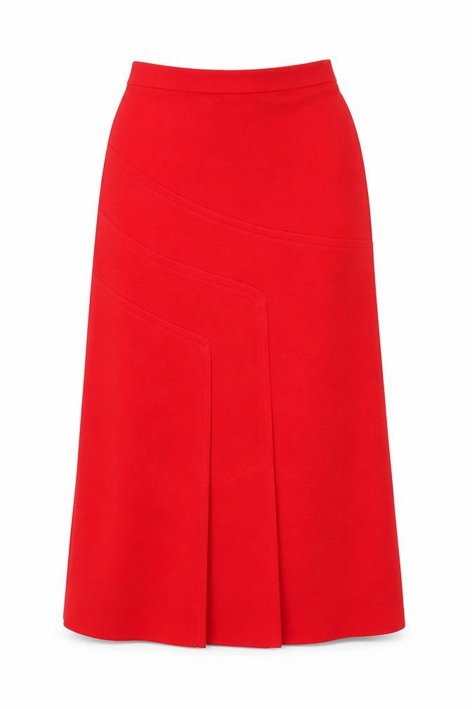 Ken Wallis Womens Red Acrylic A-Line Skirt Size 10 Zip