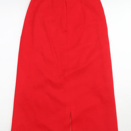 Ken Wallis Womens Red Acrylic A-Line Skirt Size 10 Zip
