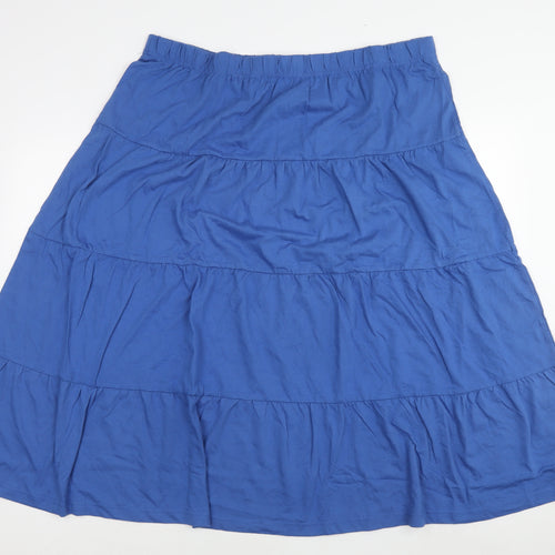 American Sweetheart Womens Blue Cotton Pleated Skirt Size 3XL