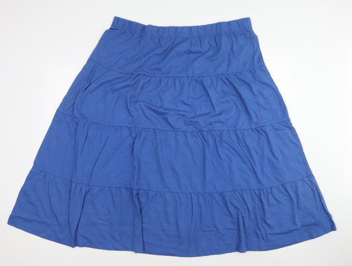 American Sweetheart Womens Blue Cotton Pleated Skirt Size 3XL