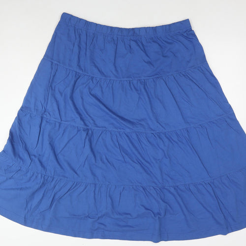 American Sweetheart Womens Blue Cotton Pleated Skirt Size XL